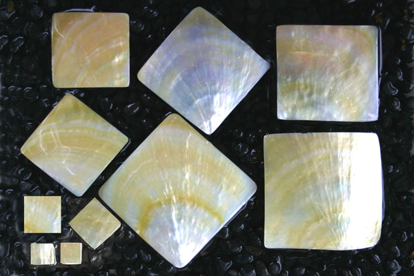 Gold Pearl Shell Jewellery Pieces - Square